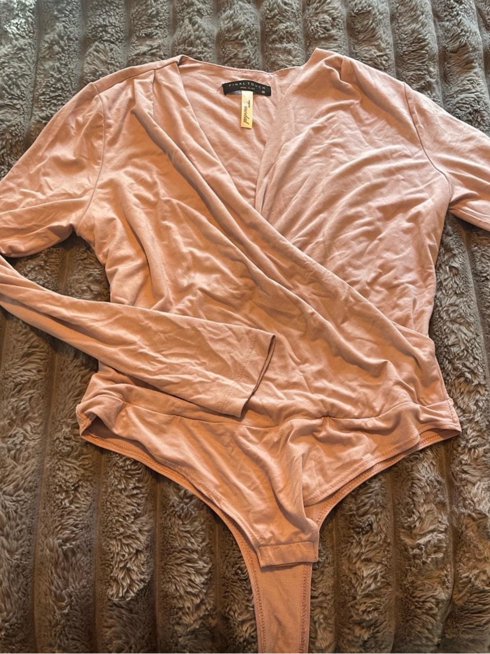 Final Touch Dusty Pink Long Sleeve Bodysuit